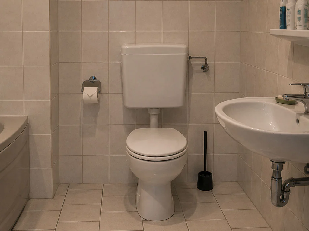 Vorher: WC mit Haltemöglichkeit