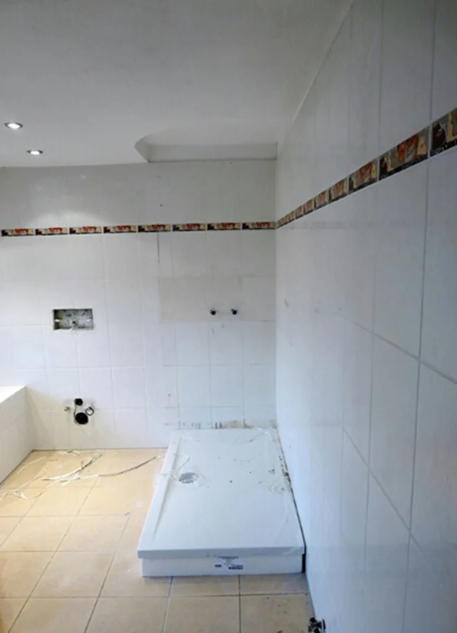 Vorher: Von der Wanne zur Dusche